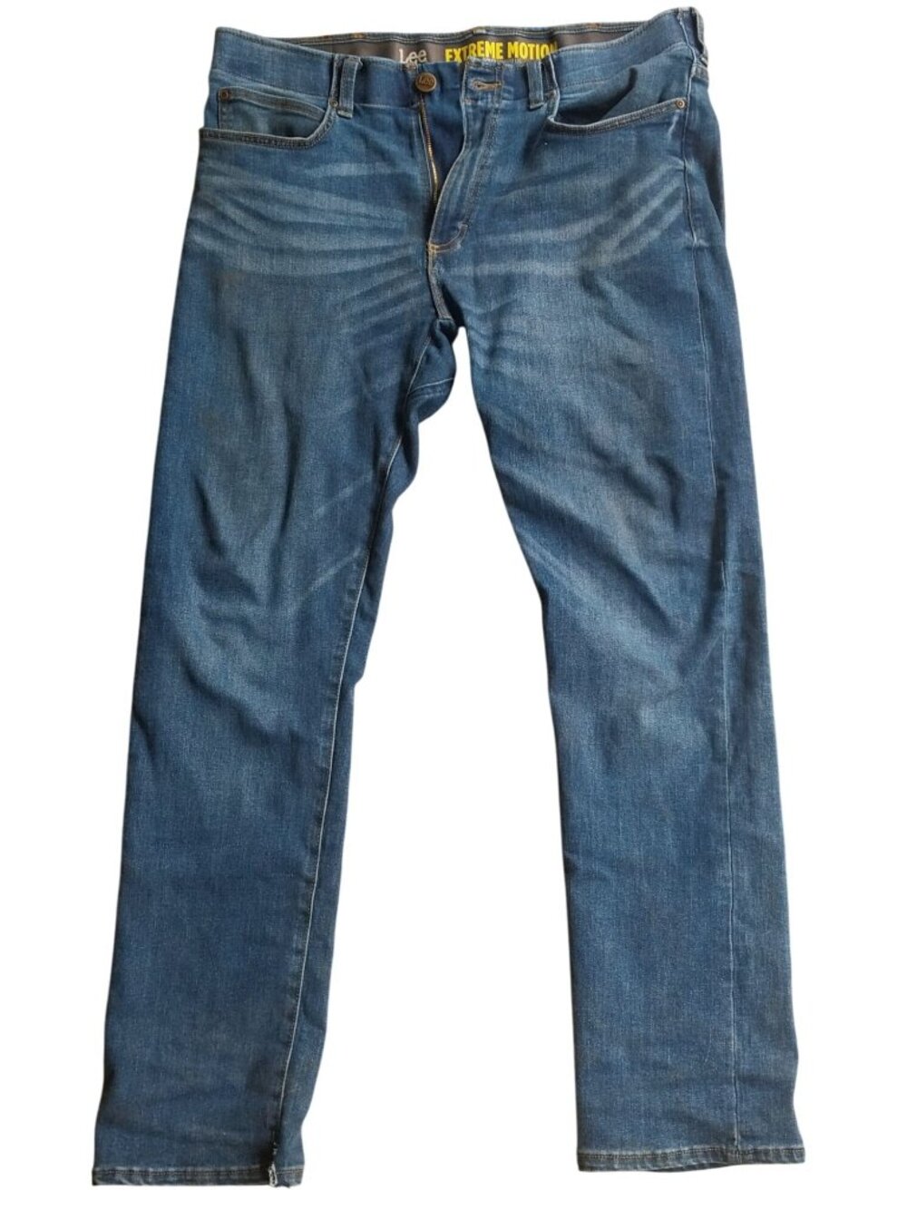 Lee Mens Extreme Motion Slim Fit Straight Leg Jeans 36x32 Blue Denim Performance